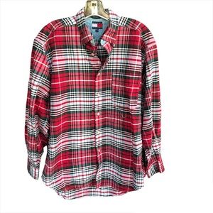 Tommy Hilfiger Plaid Casual Button Up Shirt Size M